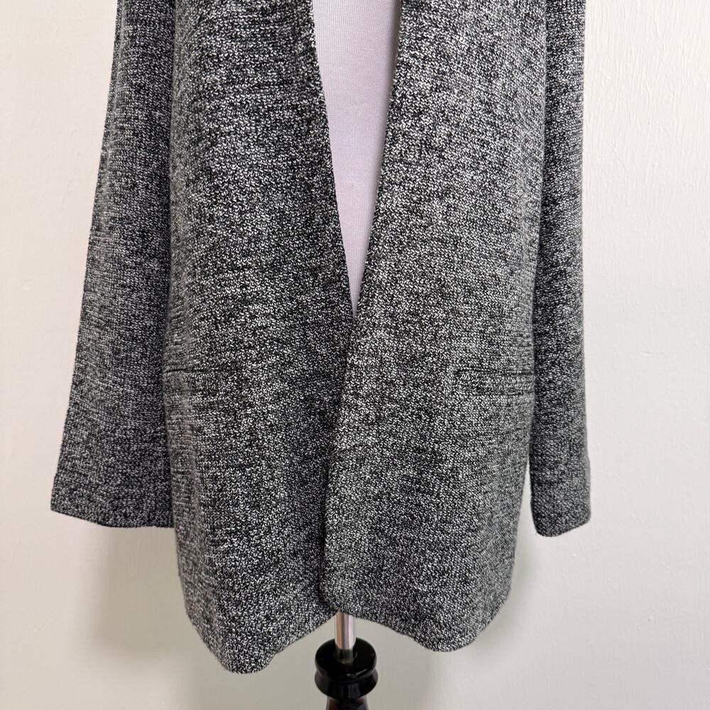 Soft Surrounding St James Jacket Blazer L Black White Tweed Academia Preppy Work - Picture 9 of 13